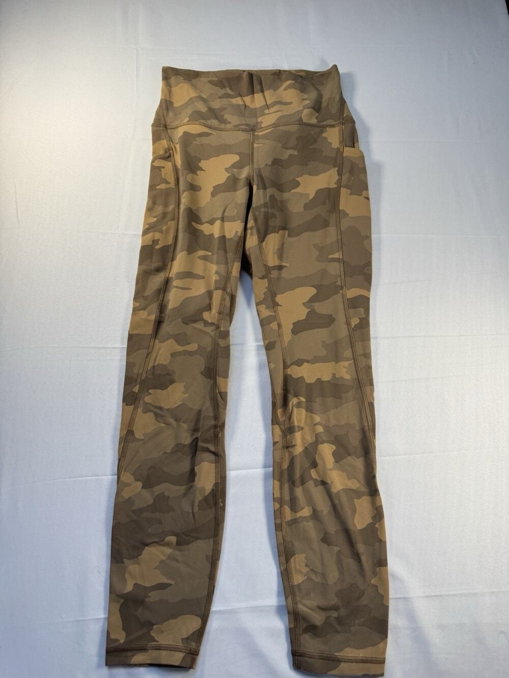 Lululemon Align HR Pant 25” Camo Beige Multi Nulu LW5DVWS Womens Size 6